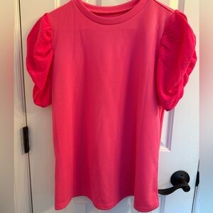 Pink Puff Sleeve Top